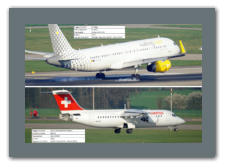 Vueling Airbus A320-232 EC-MES (oben), Swiss Avro RJ100 HB-IXB (unten)