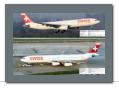Swiss A330-343  HB-JHE (oben) Swiss A340-313 HB-JMB (unten)